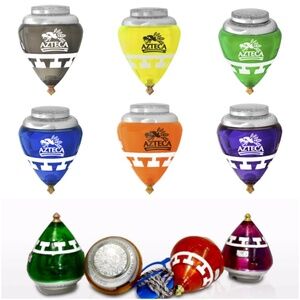 COMETA AZTECA  Spinning Top (TROMPO) w Holder & Thread Mexican 1pc RANDOM COLOR